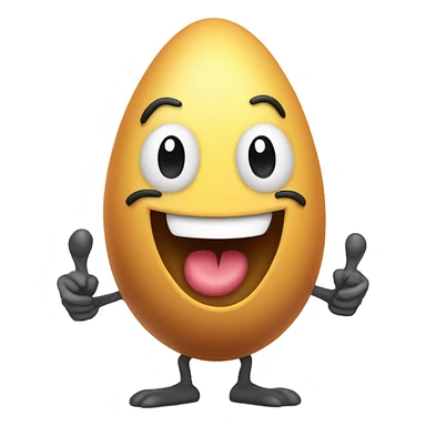 Egg smiling with arms sticker