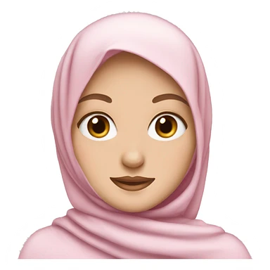 White girl wearing soft pink hijab sticker