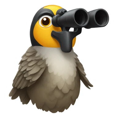 bird with binoculars sticker