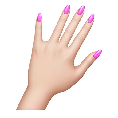 hand with pink nails ios style sticker