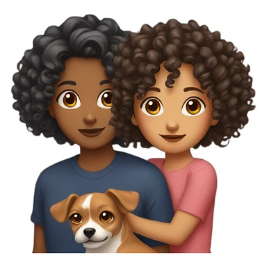 Curly girl and chihua sticker