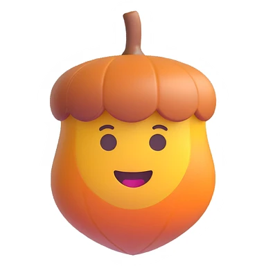 acorn, 3d emoji style sticker