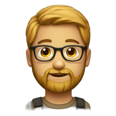 boy whit glasses and beard sticker
