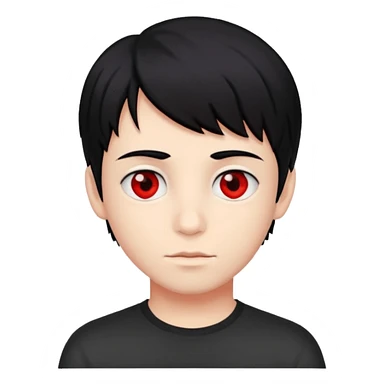 Black hair with red eye boy sticker