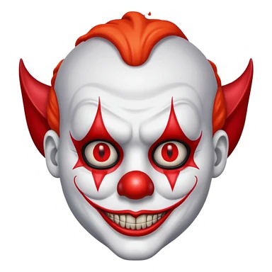 Clown with devil mask on and red eyes  sticker