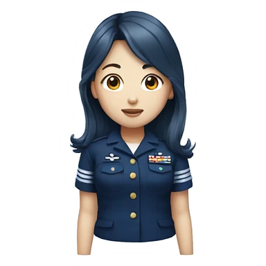 navy blue korean girl sticker