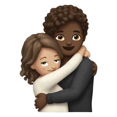 brown hair white girl hugging brown hair black girl sticker