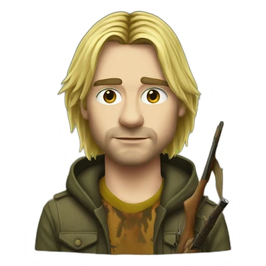 Kurt Cobain as a hunter sticker