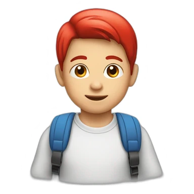 Kid boy check turn red sticker