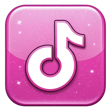 glitter pink logo TikTok sticker