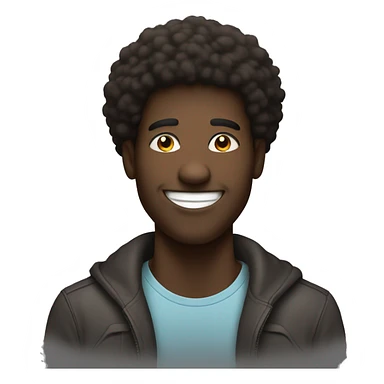  Black guy with an Afro and A face with wide eyes and a big smile, perfect for moments of victory. sticker
