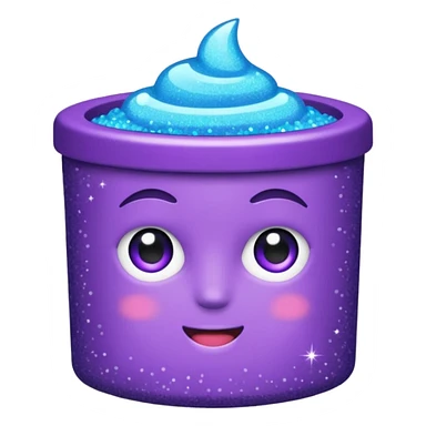 glitter purple and cian bin sticker