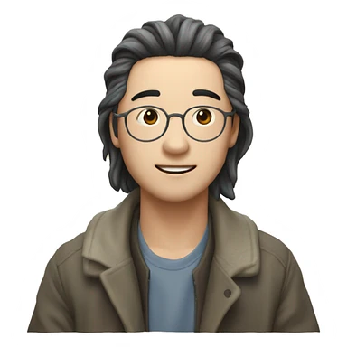 히피펌 긴머리 여자 sticker