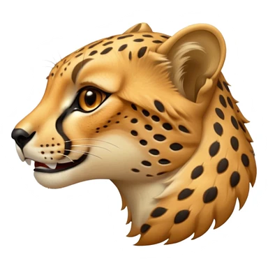 Cheetah with side profile and teeth sticker