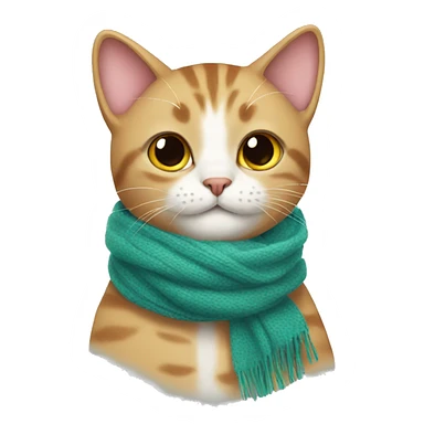 cat wearing scarf sticker