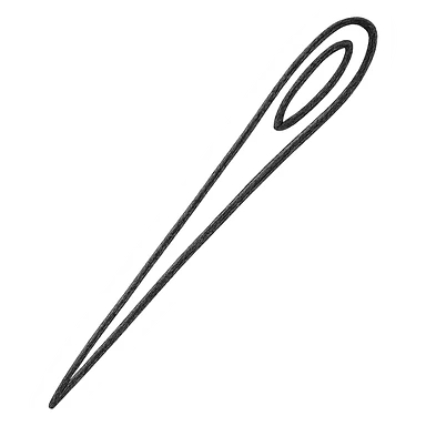 hand drawn outlined sewing needle icon sticker