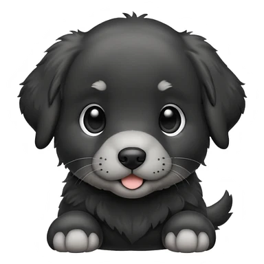 black and grey retriever puppy sticker