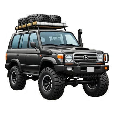 Modified Toyota landcr black color car uiser sticker