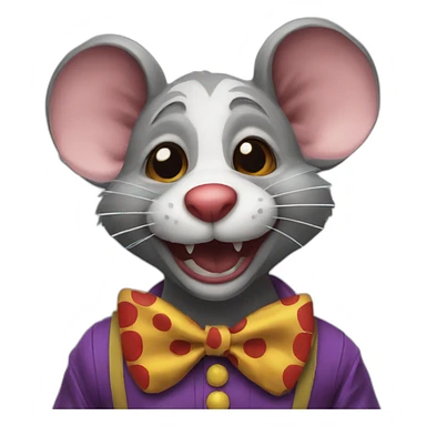 rat as clown sticker