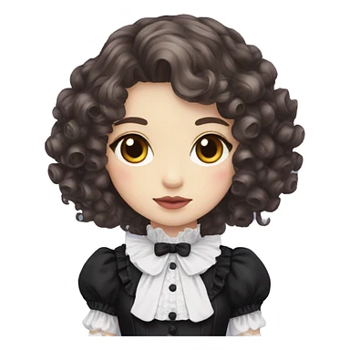 Gothic Lolita with curly brown hair sticker