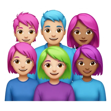 Neon Haired People different person,different hair color sticker