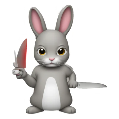 bunny with a knife sticker
