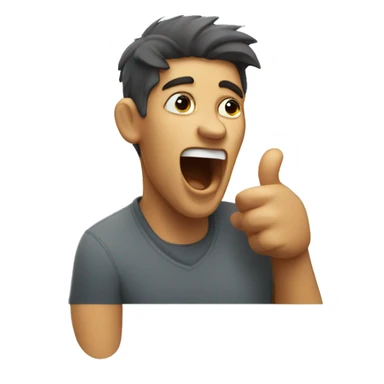 yawning with thumbs up sticker