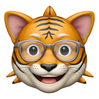 create me a slack emoji of a very old tiger shark with grey hair and glasses sticker