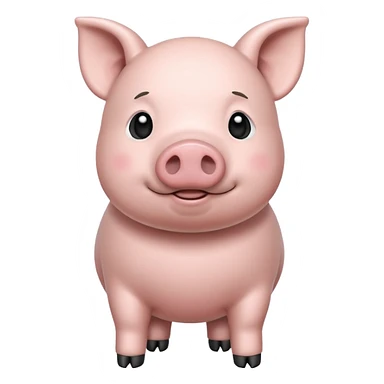 black and white pig emoji full body sticker