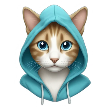 Cat in hoodie blue eyes sticker