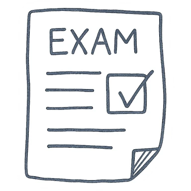 blue exam hand drawn outline icon sticker