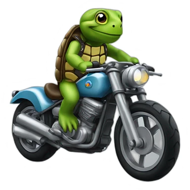 Tortue sur une moto sticker