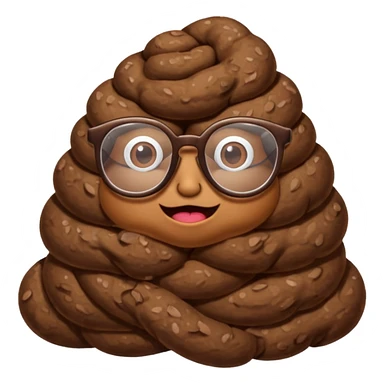 Poop with glasses sticker
