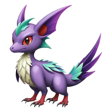 Shiny Cute Noibat-Noivern-Silvally-Fakémon-hybrid-creature (full body)  sticker
