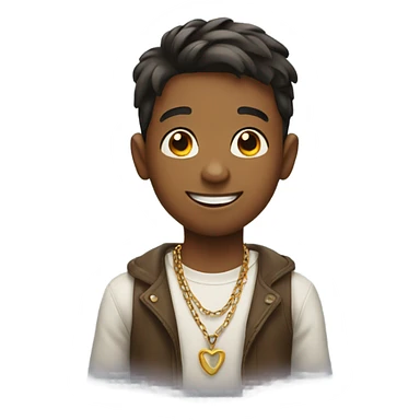 smiling boy with necklace sticker