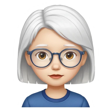 white haired little girl with glassess sticker
