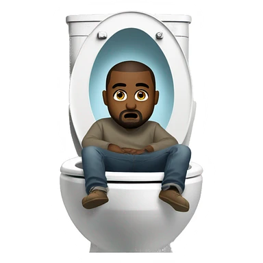 Kanye west sitting inside of a toilet sticker