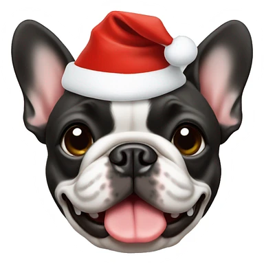 French bulldog Santa hat  sticker