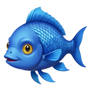 fish with blue hair looking into camera sticker