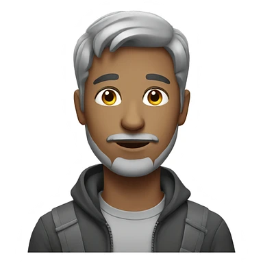 man with a grey cat sticker