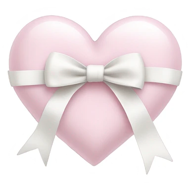 light pink heart with white bow sticker
