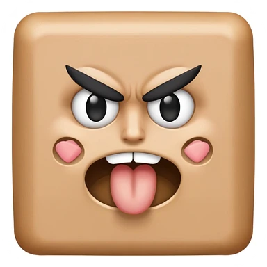 angry emoji with black rectangle box over mouth with white symbols on top  sticker