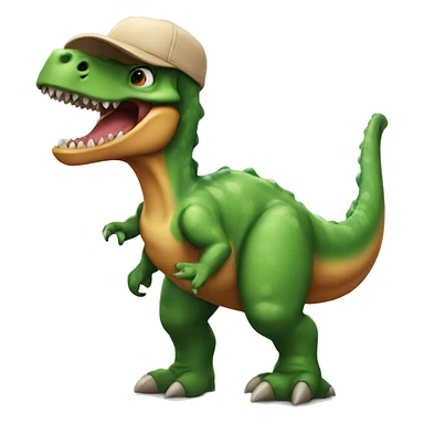Dinosaur with a cap sticker