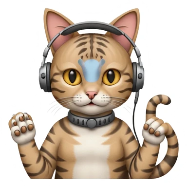 cat in headphones with a blunt in his hand  sticker