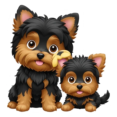 yorkie and a black cavapoo sticker