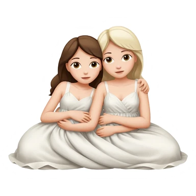 two girls lying on top of each other wrapped around each other sticker