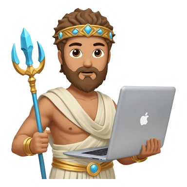Poseidon with laptop sticker