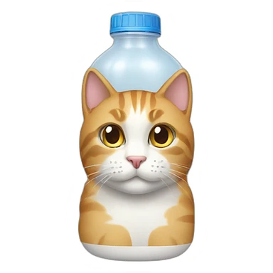 Cat drink water bottle sticker