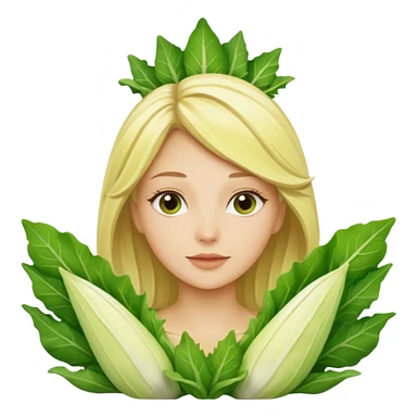 Femme blonde 👩🏼 déguisée en endive sticker