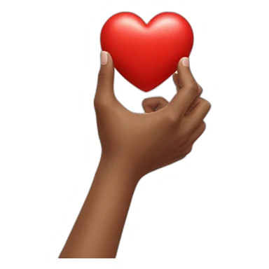human holding a red heart sticker